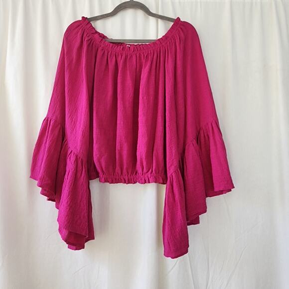 Olivaceous Long Sleeve Top Woman XL Boho Whimsy Romantic Fairy Bell Magenta Pink - Picture 2 of 10